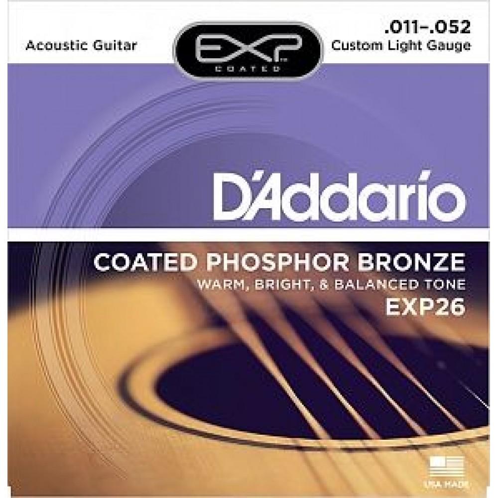Струны для акустической гитары D'Addario EXP26 11-52