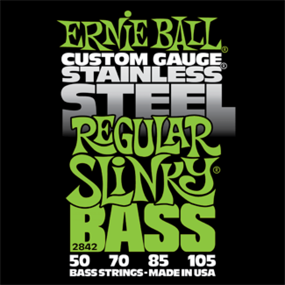 Струны для бас гитары Ernie Ball 2842 Stainless Steel Regular Slinky 50-105
