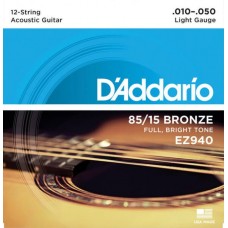 Струны для акустической гитары D'Addario EZ940 10-50 12 string