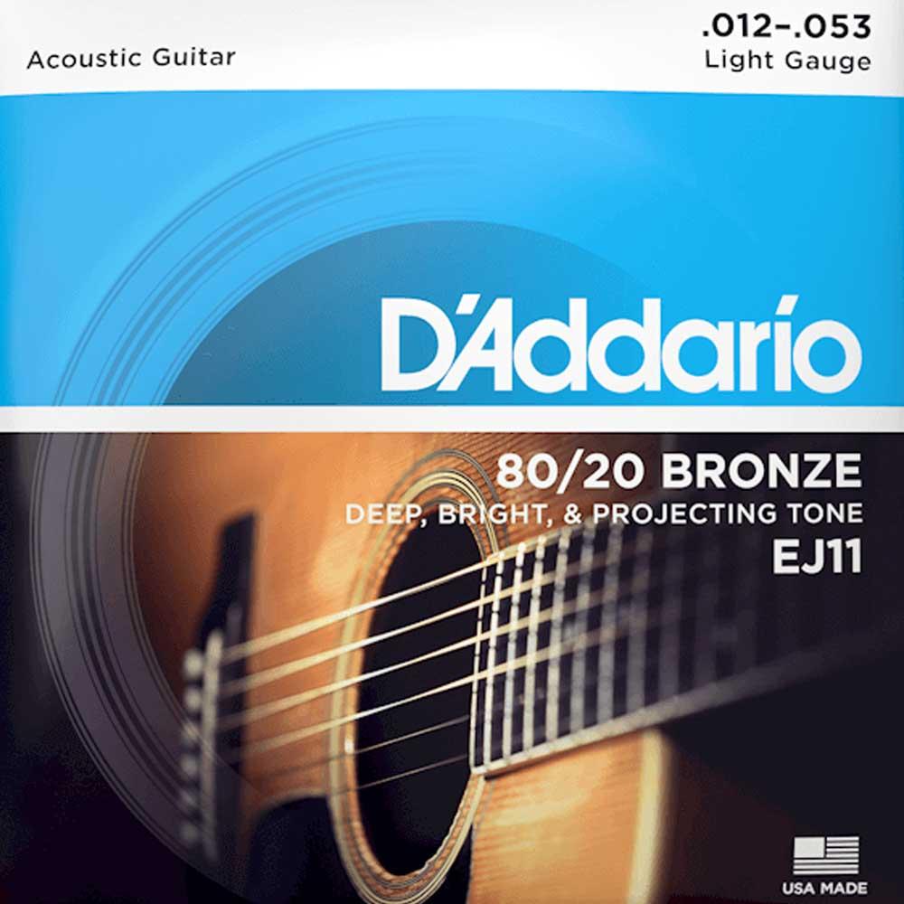 Струны для акустической гитары D'Addario EJ11 12-53