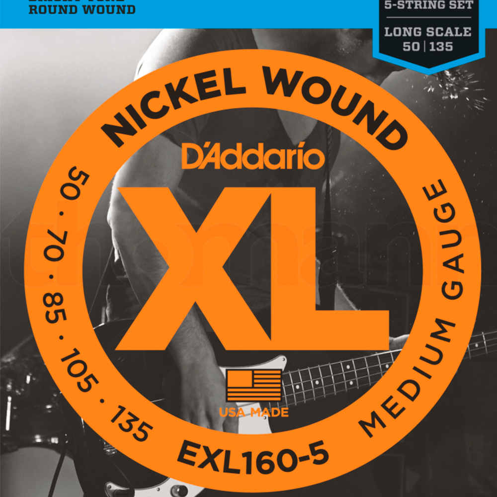 Струны для бас гитары D'Addario EXL160-5 50-135