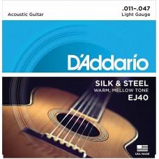 Струны для акустической гитары D'Addario EJ40 11-47 Silk and Steel