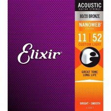 Струны для акустической гитары Elixir 11027 Nanoweb 11-52