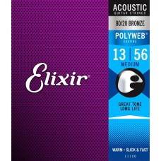 Струны для акустической гитары Elixir Polyweb 11100 13-56