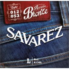 Струны Savarez A130L, акустические, бронза 12-53